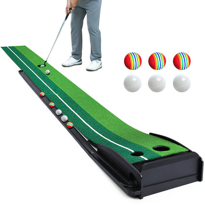 9.9FT Golf Training Putting Green Mat with Automatic Ball Return for Indoor and Outdoor Use