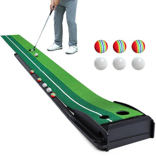 9.9FT Golf Training Putting Green Mat with Automatic Ball Return for Indoor and Outdoor Use