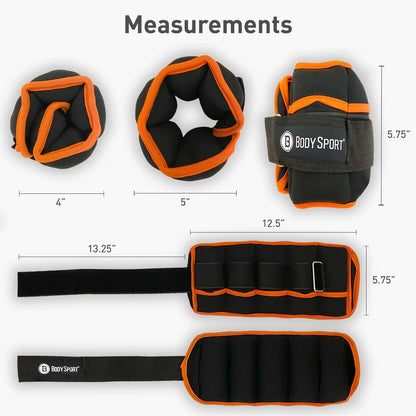 Adjustable Black Ankle Weights (1 to 5 Pounds) for Men, Women, and Children – Enhance Your Workouts with Added Resistance